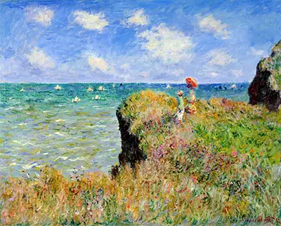 Spaziergang über die Felsen von Pourville Claude Monet